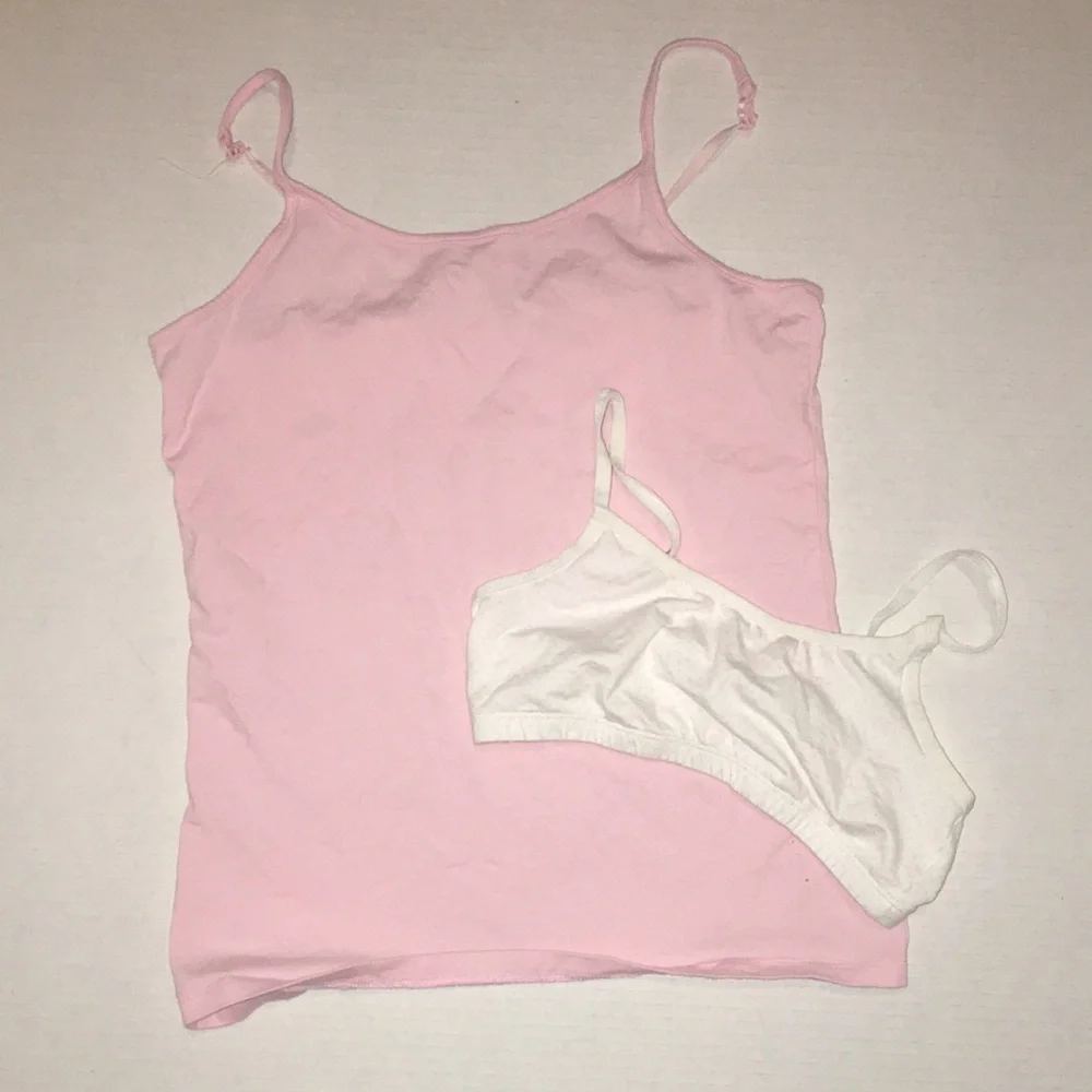 NWOT Pink Camisole with White Bralette Set | size 10-12